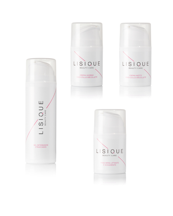 𝗣𝗥𝗢𝗠𝗢 𝗡𝗔𝗧𝗔𝗟𝗘! Gel Detergente (anche Struccante) 150ml + Crema Giorno Viso-Collo-Décolleté 50ml + Crema Notte Viso-Collo-Décolleté 50ml + Maschera Liftante e Schiarente 50ml